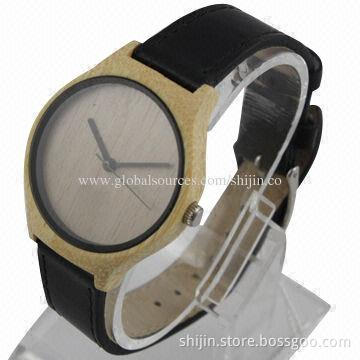 2014 New fashion leather strap wooden watches for women